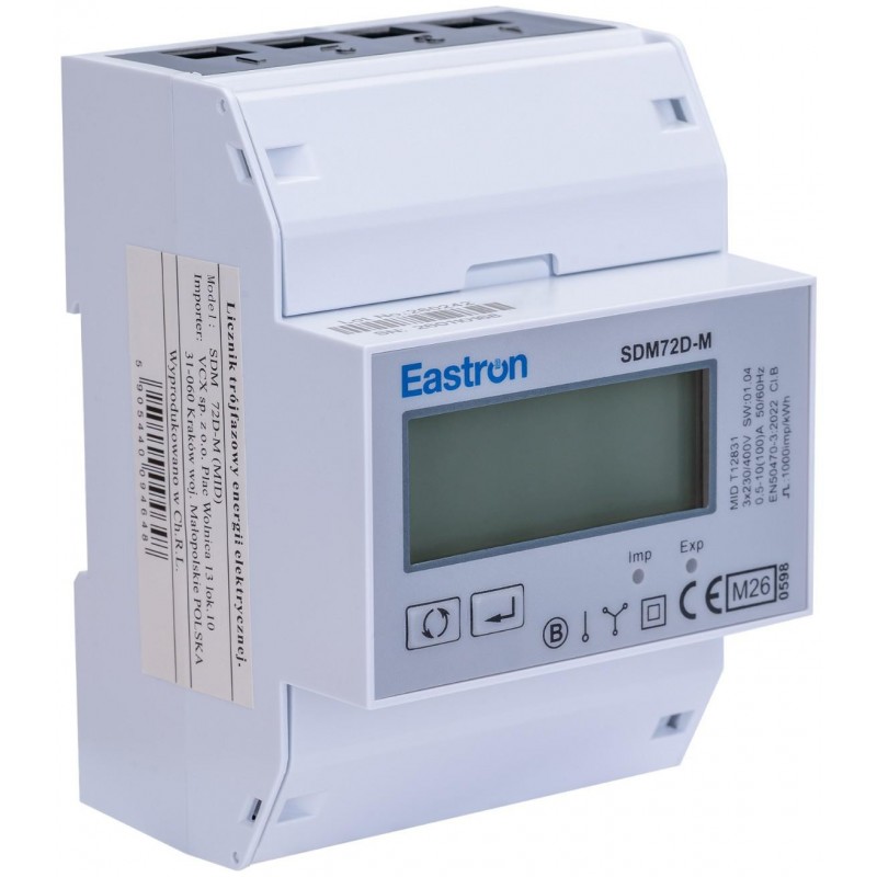 Licznik energii trójfazowy SDM 72 DM MID Modbus