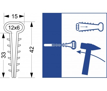 Uchwyt szybkiego montażu - płaski USMP-3 Elektro-Plast Opatówek 600szt BOX 16.23
