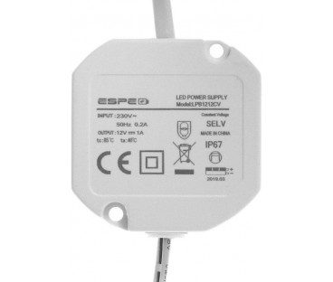 ZASILACZ DOPUSZKOWY ESPE LP-1212-211 12V 1A 12 W IP67 5.5 / 2.1 mm