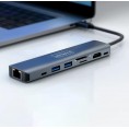 HUB USB-C Przejściówka ADAPTER 8w1 HDMI 2.0 4K 60 Hz Gigabit Ethernet 1000 Mbps Zenwire HUB81