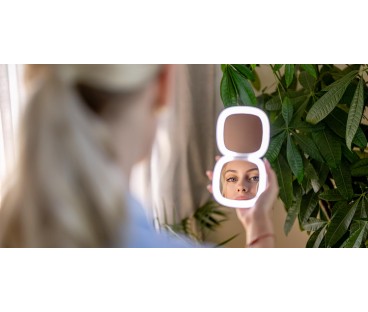 Lusterko kosmetyczne Humanas HS-PM01 z podświetleniem LED - różowy