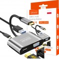 ADAPTER HUB Przejściówka USB-C 4W1 HDMI 4K VGA USB Zenwire BYL-2310