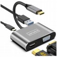 ADAPTER HUB Przejściówka USB-C 4W1 HDMI 4K VGA USB Zenwire BYL-2310