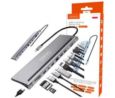 HUB ADAPTER USB-C 12w1 Stacja Dokująca 2x HDMI 4K ETHERNET RJ45 USB 3.0 BYL-2211