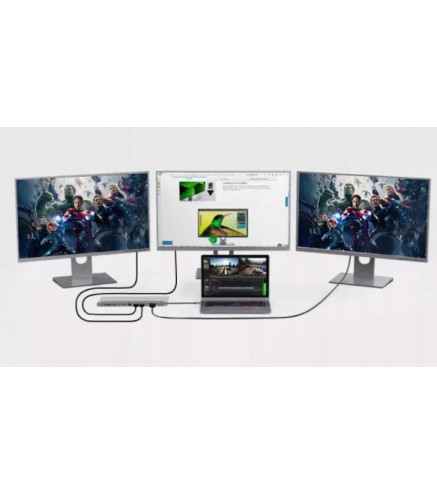 HUB ADAPTER USB-C 12w1 Stacja Dokująca 2x HDMI 4K ETHERNET RJ45 USB 3.0 BYL-2211