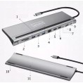 HUB ADAPTER USB-C 12w1 Stacja Dokująca 2x HDMI 4K ETHERNET RJ45 USB 3.0 BYL-2211
