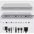 HUB ADAPTER USB-C 12w1 Stacja Dokująca 2x HDMI 4K ETHERNET RJ45 USB 3.0 BYL-2211