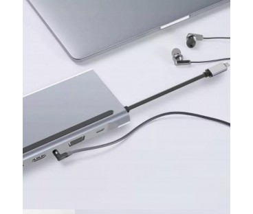 HUB ADAPTER USB-C 12w1 Stacja Dokująca 2x HDMI 4K ETHERNET RJ45 USB 3.0 BYL-2211
