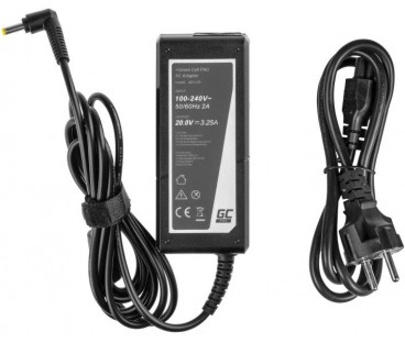 ZASILACZ ŁADOWARKA DO LAPTOPA LENOVO Green Cell PRO AD123P 20V 3,25A 65W 4,0mm/1,7mm