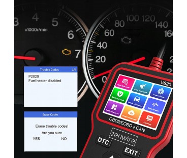 Interfejs Tester Skaner Diagnostyczny  OBD2 ELM327 CAN Zenwire V620