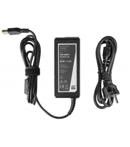 ZASILACZ ŁADOWARKA DO LAPTOPA LENOVO Green Cell PRO AD38AP 20V 3,25A 65W Slim Tip