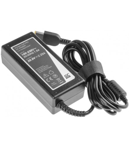 ZASILACZ ŁADOWARKA DO LAPTOPA LENOVO Green Cell PRO AD64P 20V 2,25A 45W Slim Tip