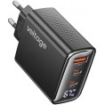 Ładowarka sieciowa Voltage GaN Charger 67W PD 3.0 QC 4.0 USB-A 2x USB-C Digital Display czarna
