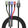KABEL 4w1 USB-A / Lighting iPhone 2x USB-C micro-USB Baseus Cafule CA1T4-B01 1.2m 3.5A W OPLOCIE