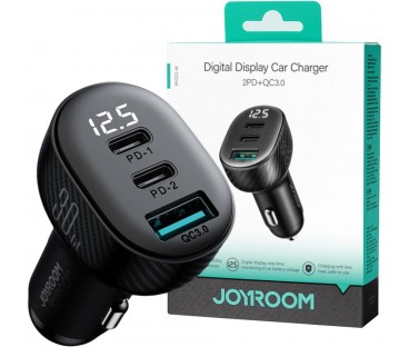Ładowarka samochodowa Joyroom JR-CCD04 30W 4A 2x USB-C 1x USB-A PD QC 3.0
