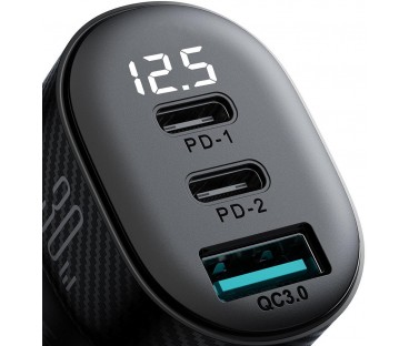 Ładowarka samochodowa Joyroom JR-CCD04 30W 4A 2x USB-C 1x USB-A PD QC 3.0