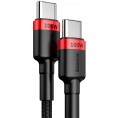 KABEL USB-C / USB-C Baseus Cafule CATKLF-AL91 200cm 100W 5A PD 2.0 QC 3.0 CZARNY W OPLOCIE