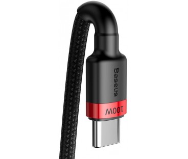 KABEL USB-C / USB-C Baseus Cafule CATKLF-AL91 200cm 100W 5A PD 2.0 QC 3.0 CZARNY W OPLOCIE