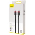 KABEL USB-C / USB-C Baseus Cafule CATKLF-AL91 200cm 100W 5A PD 2.0 QC 3.0 CZARNY W OPLOCIE