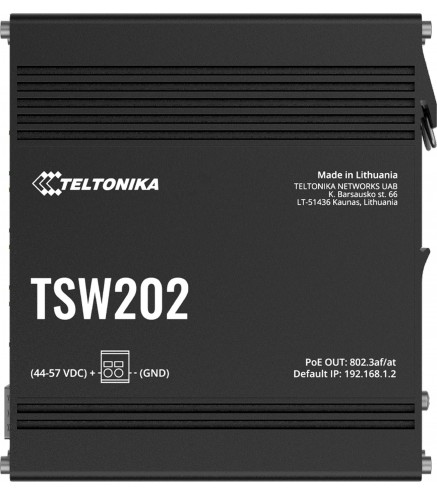 Teltonika TSW202 switch przemysłowy zarządzalny 8xFE 2xSFP PoE+ (TSW202000000) DIN