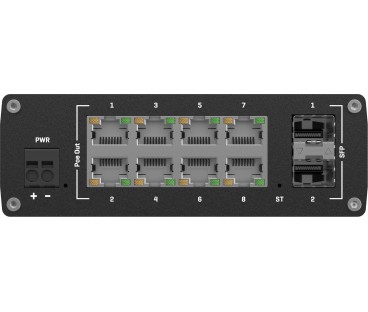 Teltonika TSW202 switch przemysłowy zarządzalny 8xFE 2xSFP PoE+ (TSW202000000) DIN