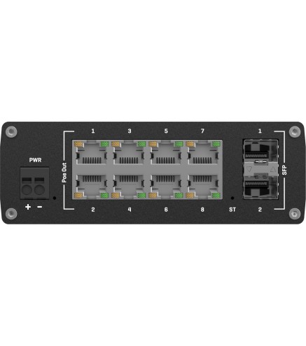 Teltonika TSW202 switch przemysłowy zarządzalny 8xFE 2xSFP PoE+ (TSW202000000) DIN