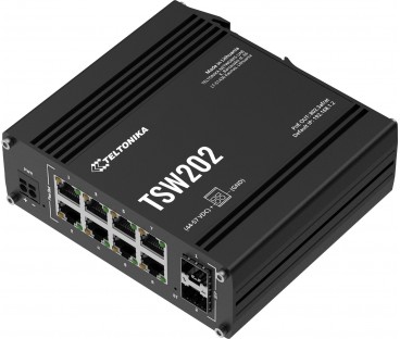 Teltonika TSW202 switch przemysłowy zarządzalny 8xFE 2xSFP PoE+ (TSW202000000) DIN
