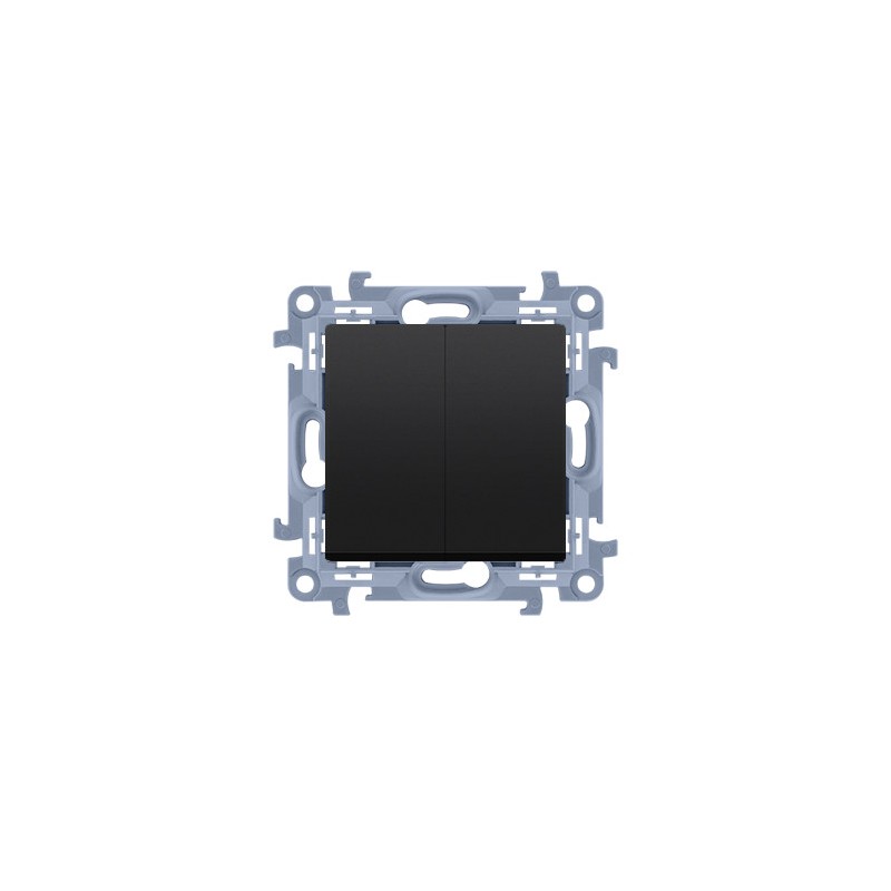 KONTAKT SIMON 10 MODUŁ CZARNY MAT PRZYCISK 2X 2Z ZACISKI ŚRUBOWE 10AX 250V