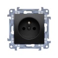 KONTAKT SIMON 10 MODUŁ CZARNY MAT GNIAZDO 1X Z/U Z PRZESŁONAMI SZYBKOZŁĄCZA 16A 250V