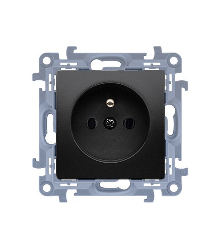 KONTAKT SIMON 10 MODUŁ CZARNY MAT GNIAZDO 1X Z/U SZYBKOZŁĄCZA 16A 250V