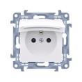 KONTAKT SIMON 10 MODUŁ BIAŁY GNIAZDO 1X Z/U Z PRZESŁONAMI Z KLAPKĄ IP44 ZACISKI ŚRUBOWE 16A 250V