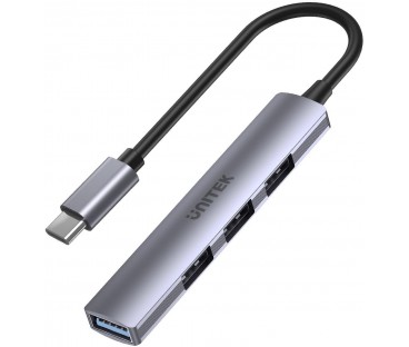 Adapter Unitek H1208B Hub USB-C 1*USB-A 5Gbps, 3*USB-A 2.0