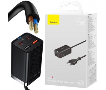 ŁADOWARKA SIECIOWA Baseus GaN 3 Pro Desktop Charger CCGP040101 65W 2x USB-A 2x USB-C PD 3.0 QC 4.0