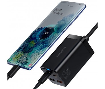ŁADOWARKA SIECIOWA Baseus GaN 3 Pro Desktop Charger CCGP040101 65W 2x USB-A 2x USB-C PD 3.0 QC 4.0