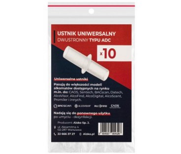 Ustnik uniwersalny dwustronny typu ADC AISKO do alkomatów opakowanie (10 szt.)