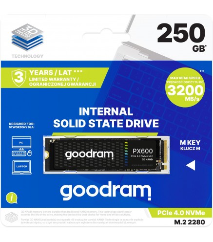GOODRAM Dysk SSD PX600 250GB M.2 PCIe 4x4 NVMe 2280