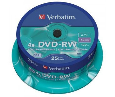 Płyty DVD-RW Verbatim SERL spindle (25szt.)