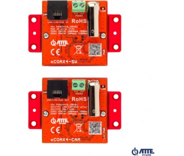 Zestaw aktywnych konwerterów do transmisji Ethernet oraz PoE ATTE xCOAX4-SET