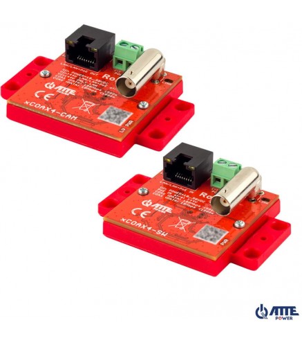 Zestaw aktywnych konwerterów do transmisji Ethernet oraz PoE ATTE xCOAX4-SET