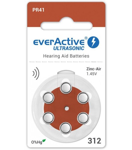 Bateria do aparatu słuchowego everActive ULTRASONIC 312 / PR41 (blister 6 szt.)