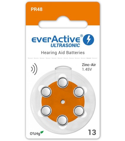 Bateria do aparatu słuchowego everActive ULTRASONIC 13 / PR48 (blister 6 szt.)