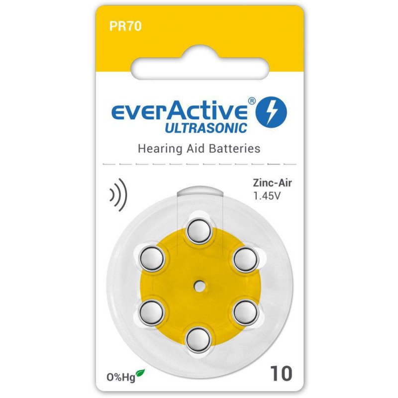 Bateria do aparatu słuchowego everActive ULTRASONIC 10 / PR70 (blister 6 szt.)