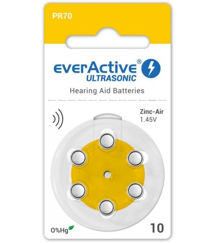 Bateria do aparatu słuchowego everActive ULTRASONIC 10 / PR70 (blister 6 szt.)