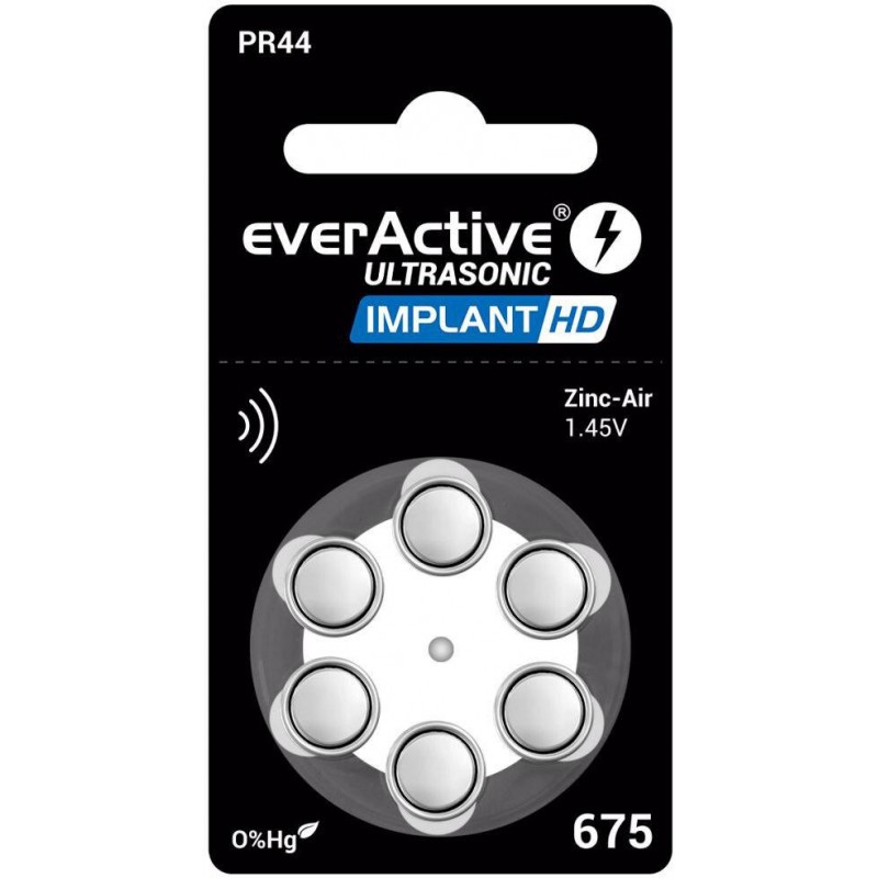Bateria do aparatu słuchowego everActive ULTRASONIC IMPLANT HD 675 / PR44 (blister 6 szt.)