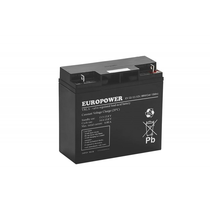 Akumulator AGM EUROPOWER serii EV 12V 20Ah/C10