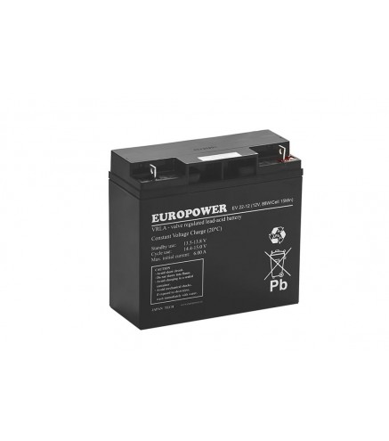 Akumulator AGM EUROPOWER serii EV 12V 20Ah/C10