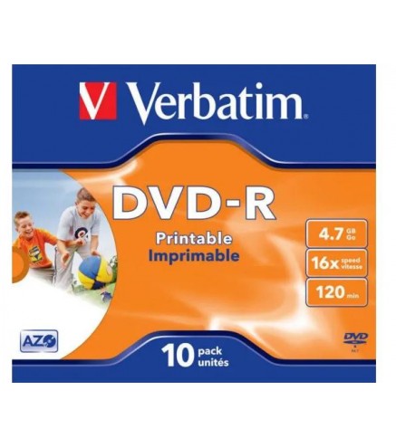 Płyty DVD-R Verbatim AZO Printable jewel box (10szt)