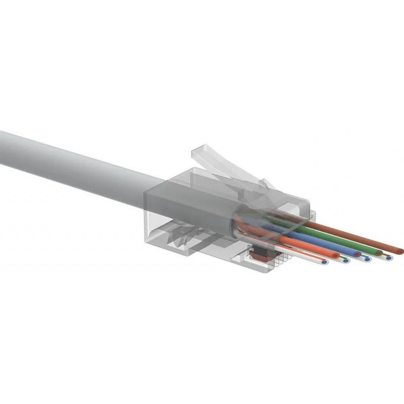 WTYK SIECIOWY KONEKTOR SOLARIX RJ45 CAT.5E UTP PRZELOTOWY SXRJ45-5E-UTP-EASY 100szt
