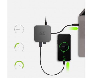 Hub USB 6w1 Green Cell USB-C AK61