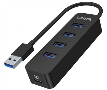 Hub USB Unitek H1117A, 4 porty, USB-C, USB 3.1, aktywny, 10W